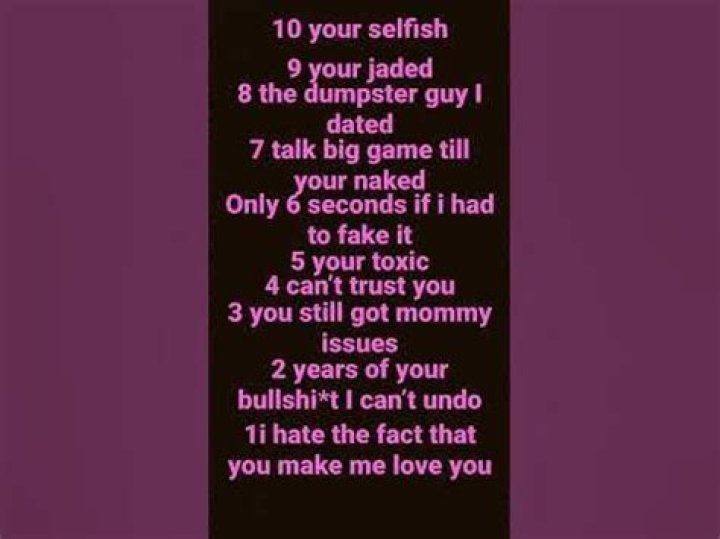 10 ur selfish, 9 ur jaded lyrics