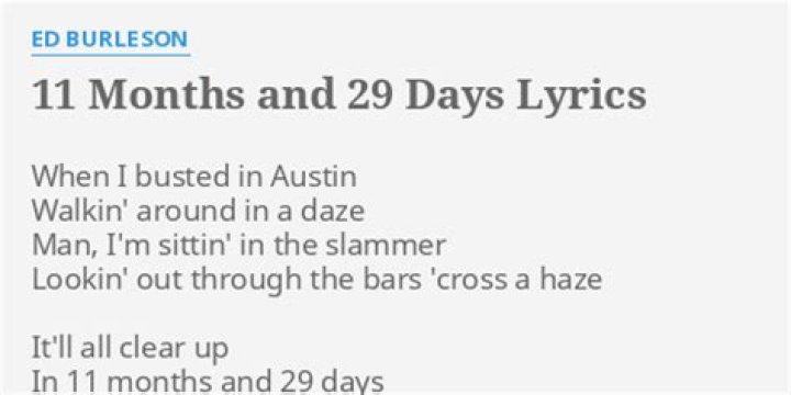 11 months and 29 days lyrics