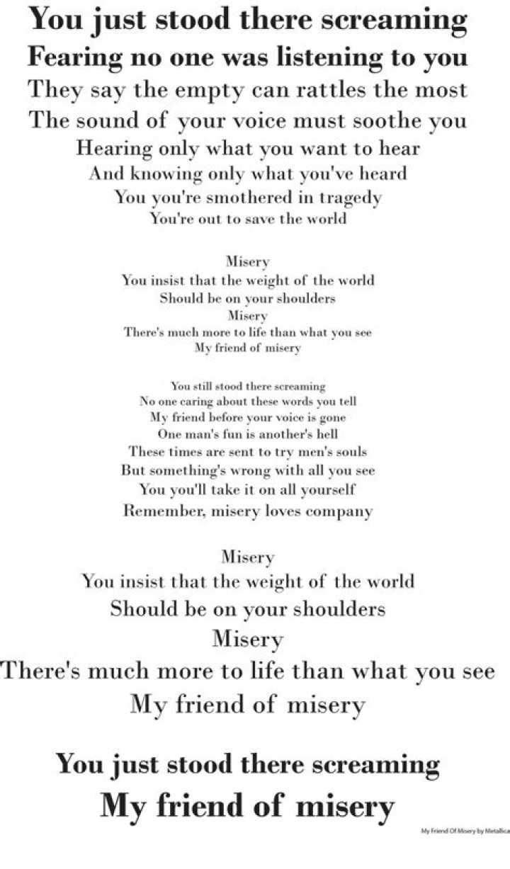 13 weeks of misery lyrics