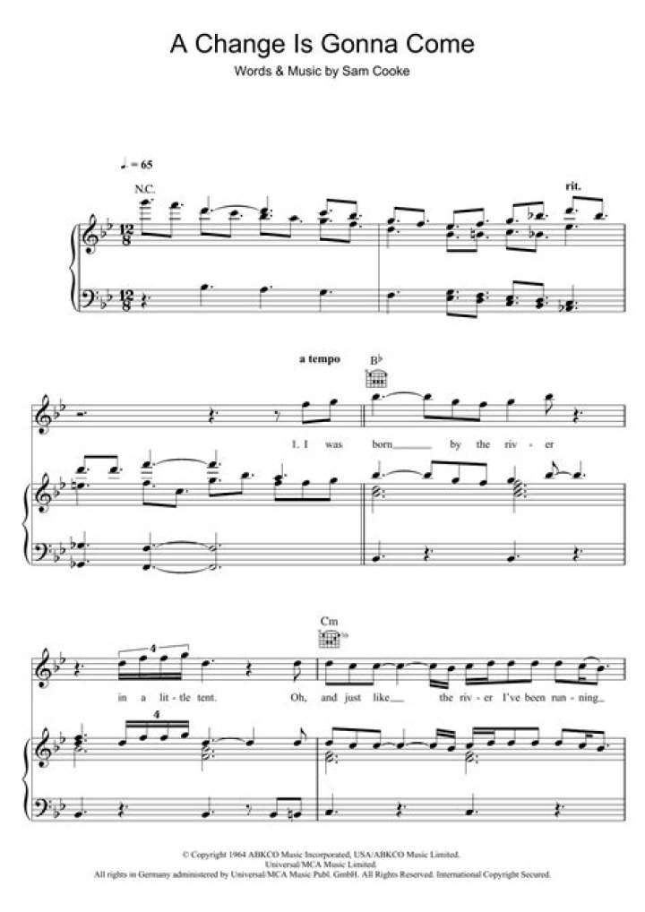 A CHANGE IS GONNA COME CHORDS by Sam Cooke