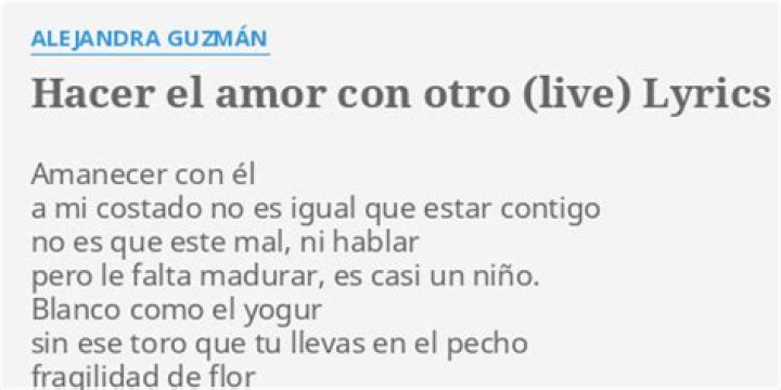 Alejandra Guzmán Hacer El Amor Con Otro Lyrics English Translation