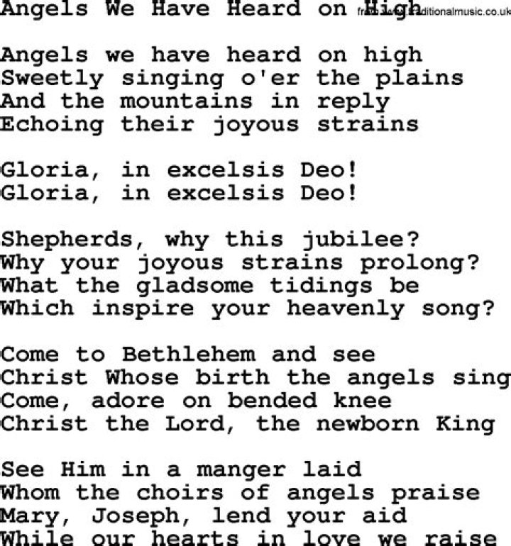 Angels we have heard on high lyics lyrics