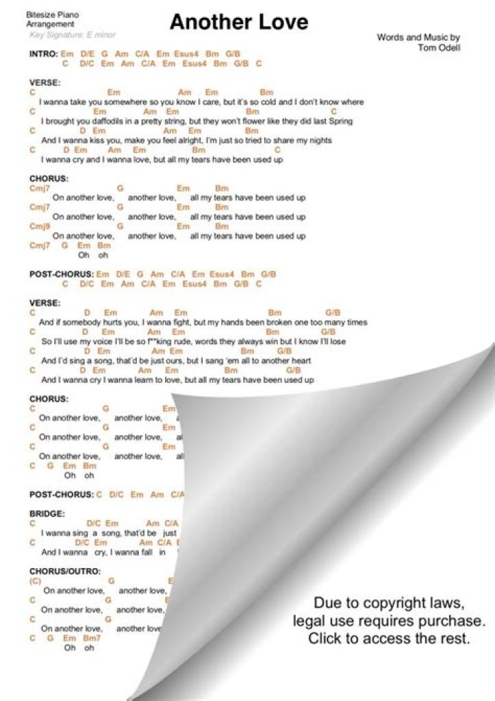 Another love english lyrics