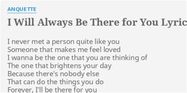 Anquette I Will Always Be There For You Lyrics Spanish Translation