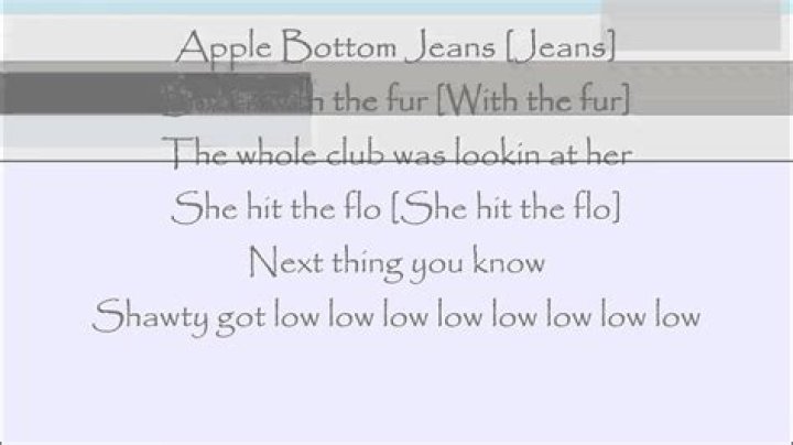 Apple bottom jeans lyrics