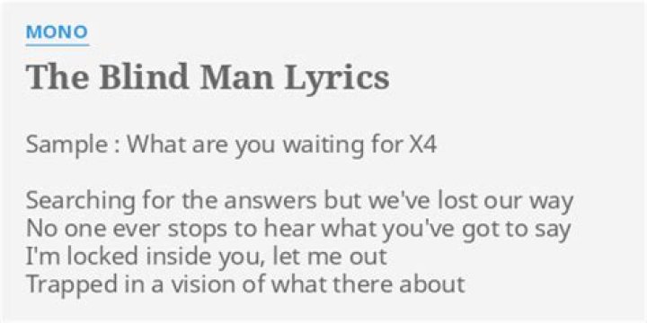 As the blind man lyrics