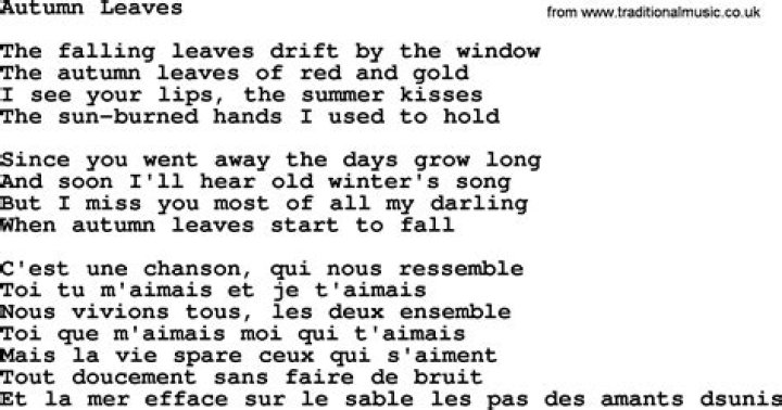 Autumn leaves lyrics