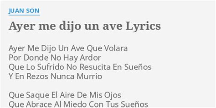 Ayer me dijo un ave lyrics