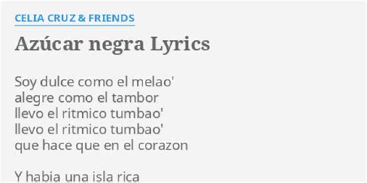 Azucar negra lyrics