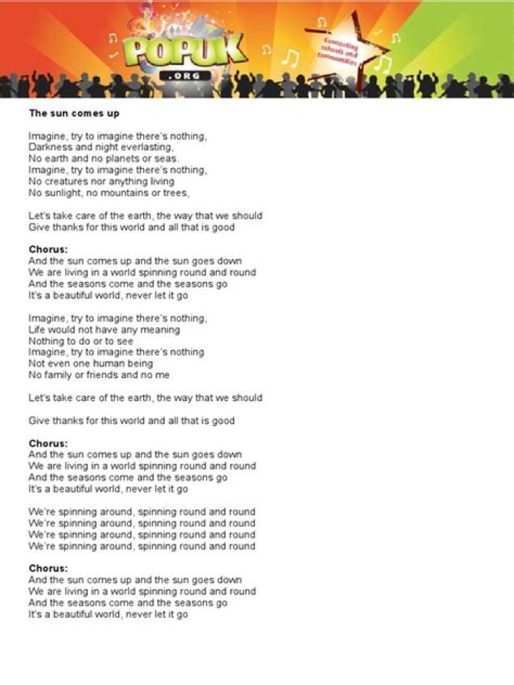 Be alright sun comes up lyrics
