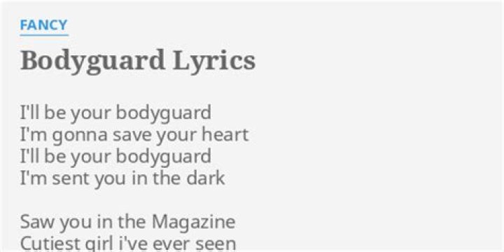 Be your bodyguard lyrics