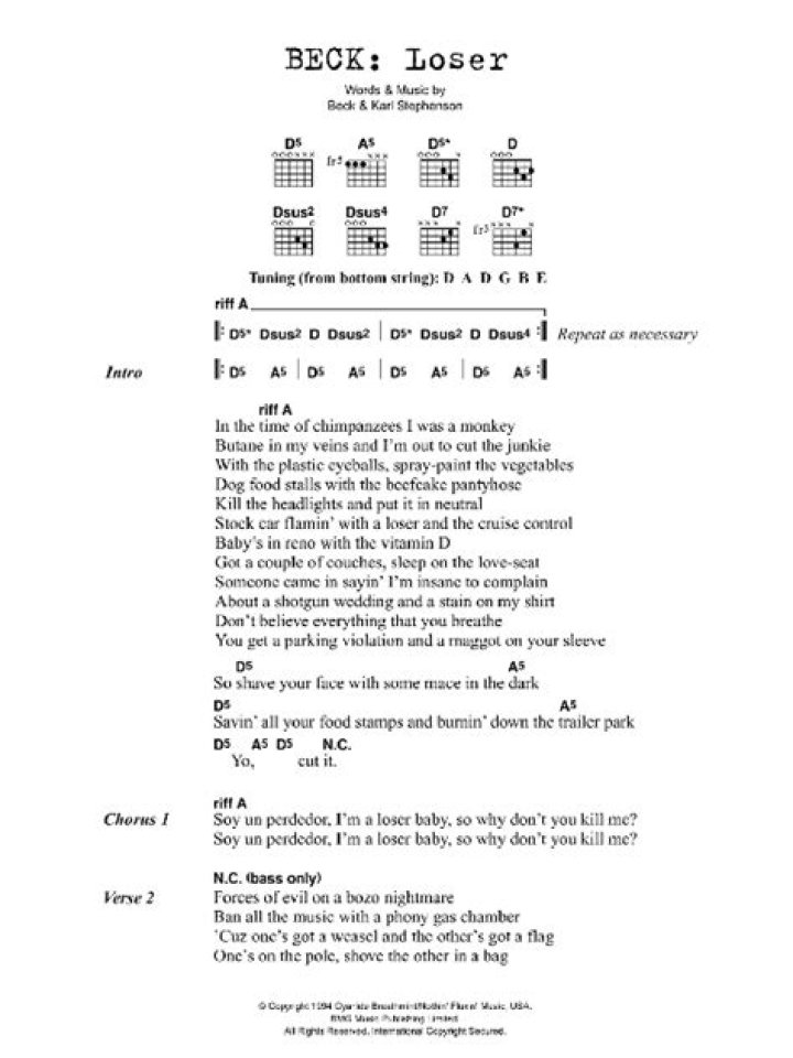 Beck – Loser Lyrics