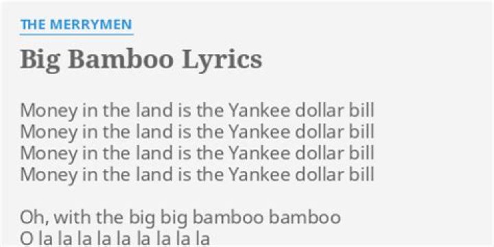 Big bamboo lyrics