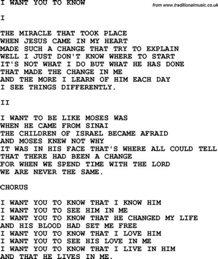 Bishop paul martin i want to know you lyrics