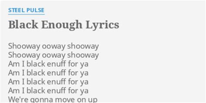 Black enough lyrics