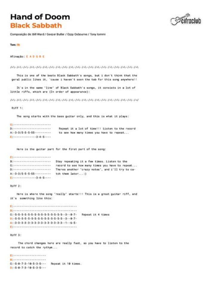 Black Sabbath – Hand Of Doom Lyrics