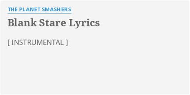 Blank stare lyrics