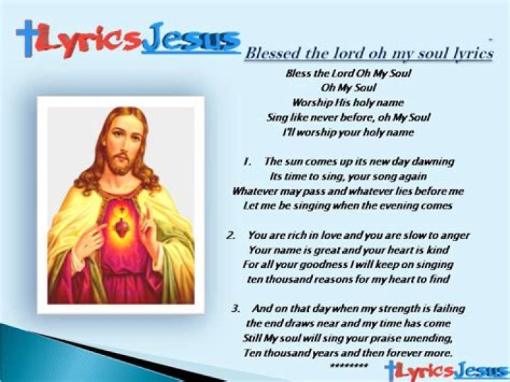 Bless the lord,oh my soul lyrics