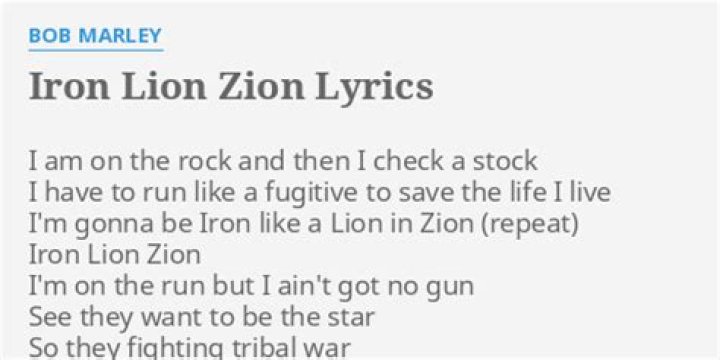 Bob marley iron lion zion lyrics