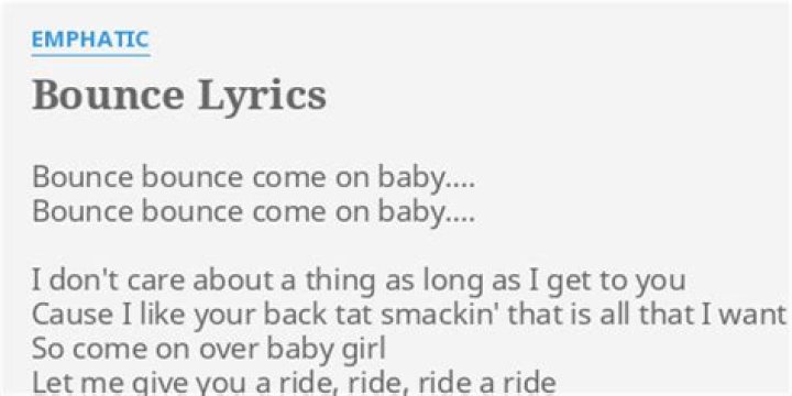 Bounce come on bounce lyrics