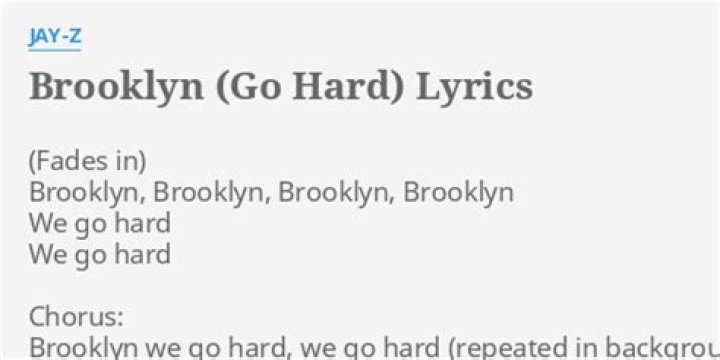 Brooklyn go hard lyrics