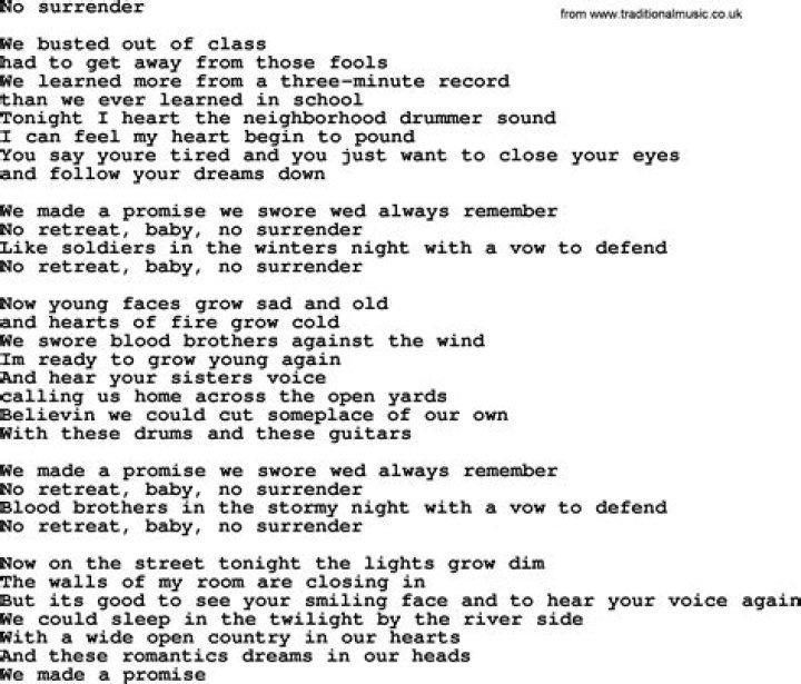 Bruce Springsteen – No Surrender Lyrics