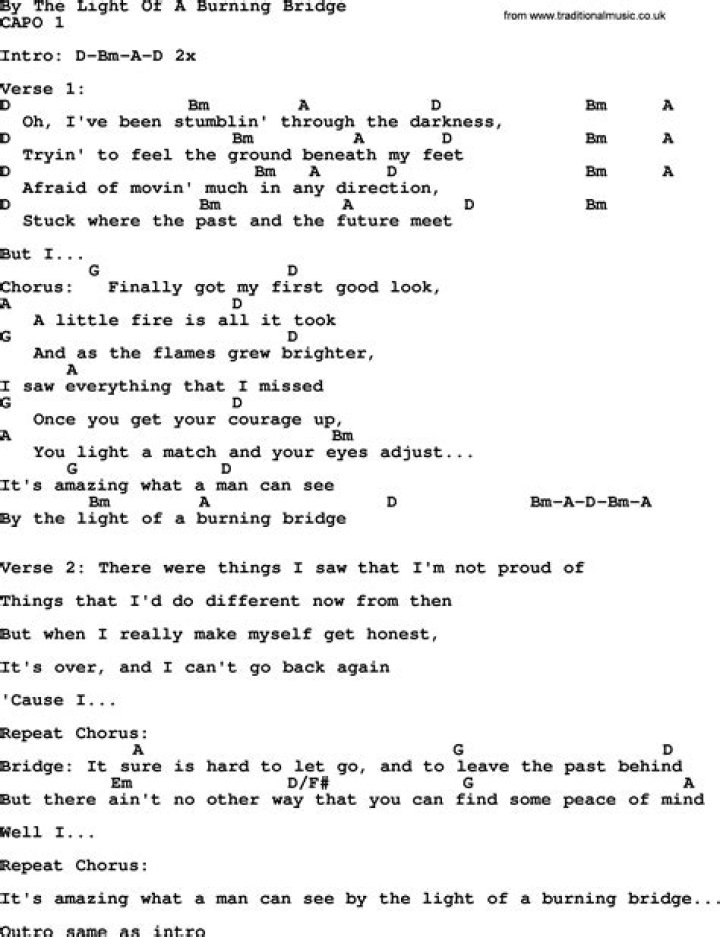 By the light of a burning bridge lyrics