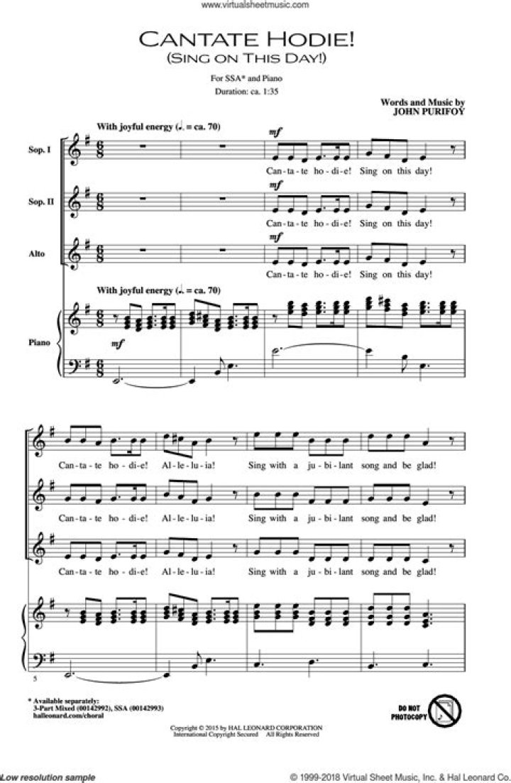 Cantate hodie lyrics