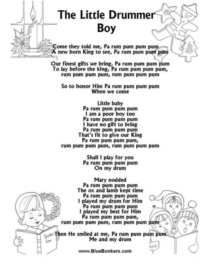 Carol of the drum (little drummer boy ... lyrics