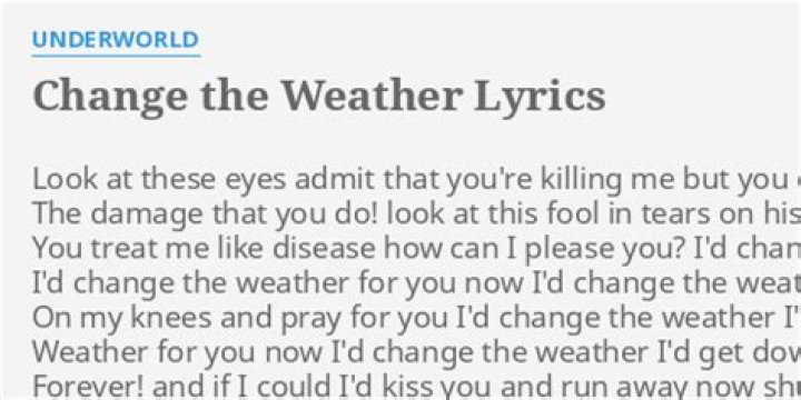 Change the weather lyrics