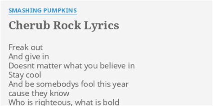 Cherub rock lyrics
