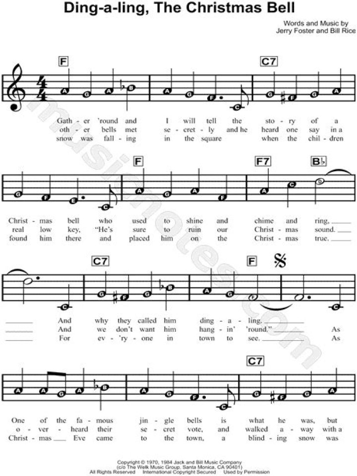 Christmas bell (ding a ling) lyrics