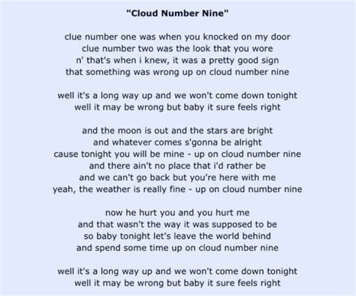 Cloud number nine lyrics