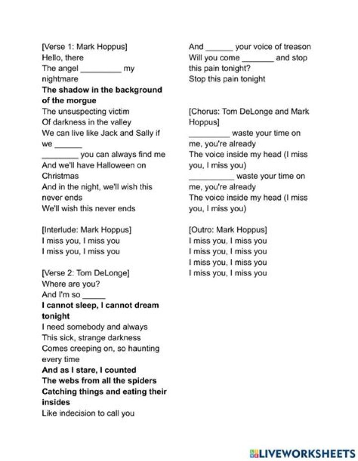 Come home soon i miss you lyrics