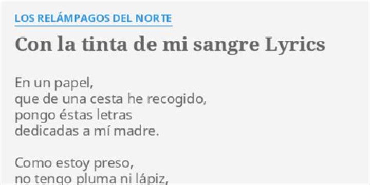 Con la tinta de mi sangre lyrics