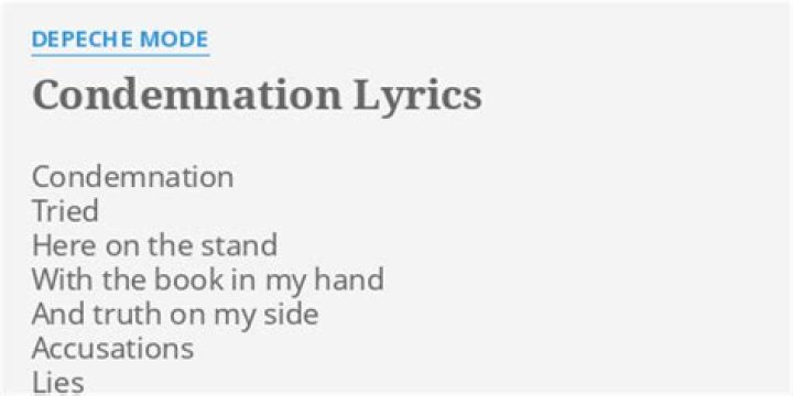 Condemnation lyrics