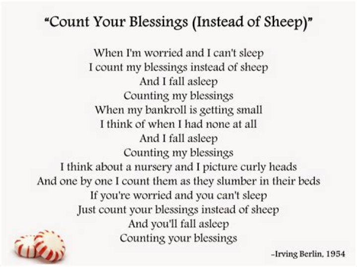 Count your blessings instead of sheep .. lyrics
