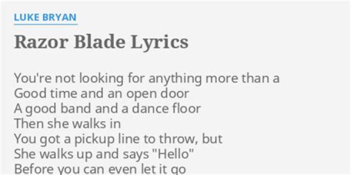 Cut me like a razor blade lyrics