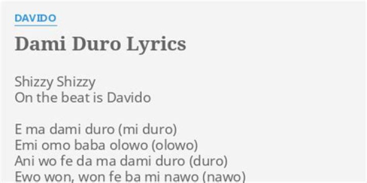 Dami duro davido translation english lyrics