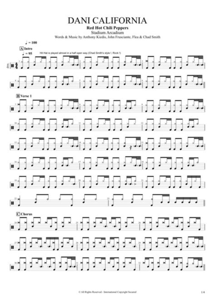 DANI CALIFORNIA TAB by Red Hot Chili Peppers