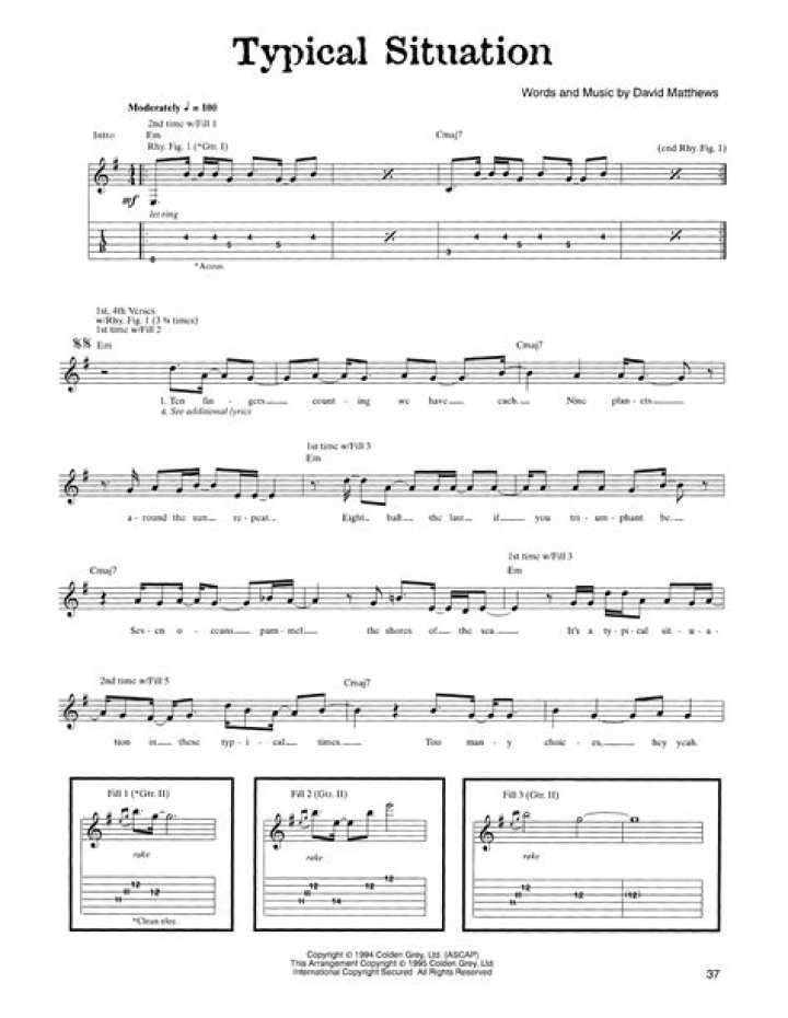 Dave Matthews Band – Typical Situation Lyrics