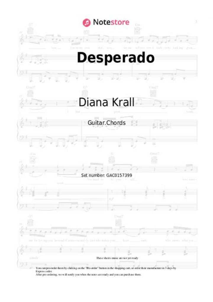 DESPERADO CHORDS by Diana Krall