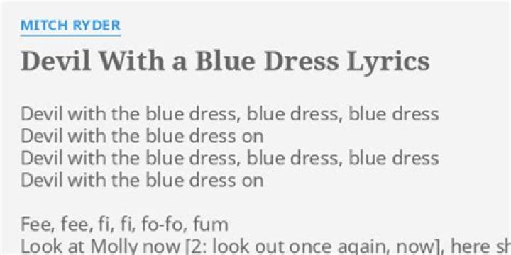 Devil with a blue dress lyrics