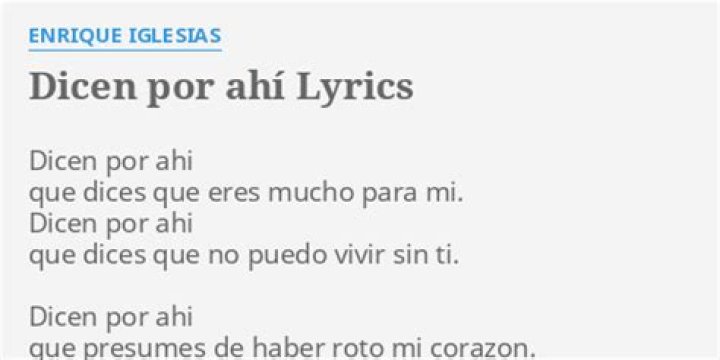 Dicen por ahi english lyrics lyrics