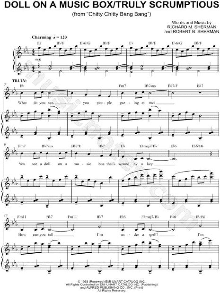 Doll on a music box truly scrumptious lyrics