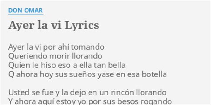 Don Omar Ayer La Vi Lyrics English Translation