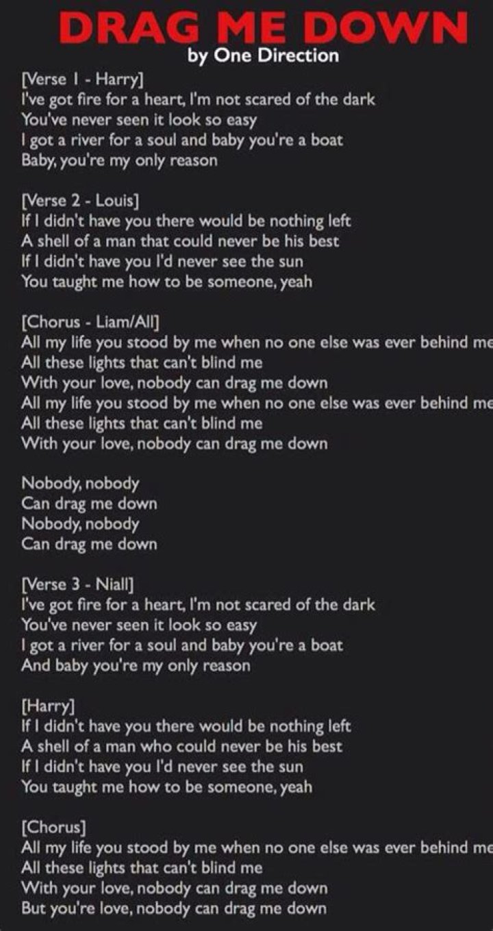 Drag me down discussions lyrics