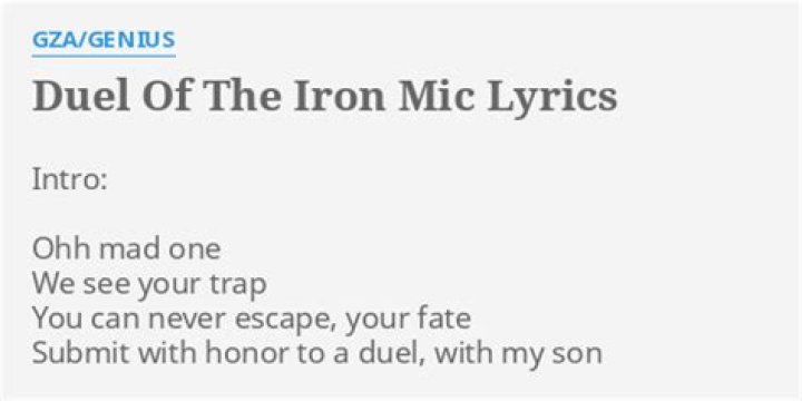 Duel of the iron mic lyrics