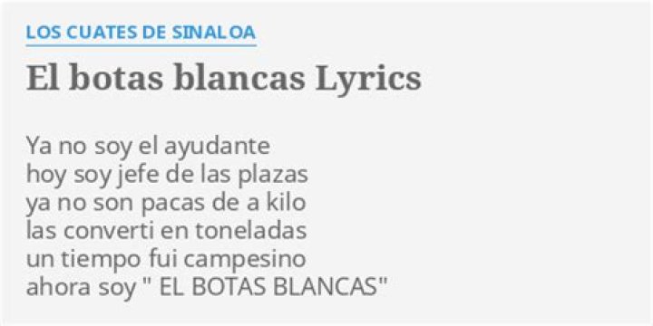 El botas blancas lyrics