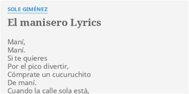 El el manisero lyrics